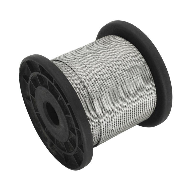 304 Stainless Steel Wire Rope Cable with 30pcs Aluminum Clamps Loops 328FT String Light Hanging Cable 7*7 Strand Core 110Mpa Breaking Strength for Outdoor Yard Garden - Image 1