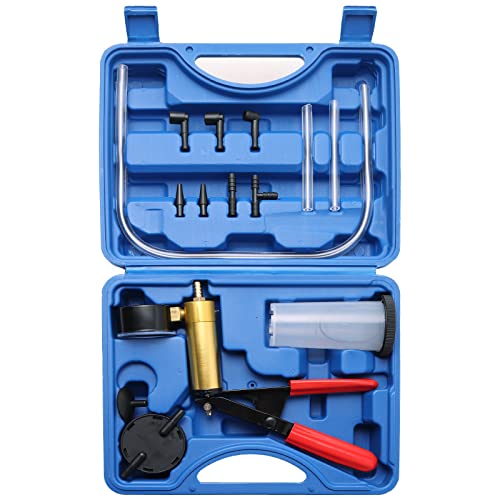 Acymner Brake Bleeder Kit with Handheld Vacuum Pump | 16PCS Brake and Clutch Bleeding System with Gauge Adapters, Automotive Brake Fluid Bleeding Set for Bike,Motorcycle, Car,Truck - Image 1