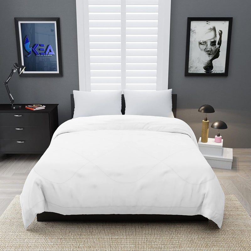 KEA KEA Microfibre Reversible Single Bed ComforterDuvet for All WeatherWhite 250 GSMComforter Single  - Image 2
