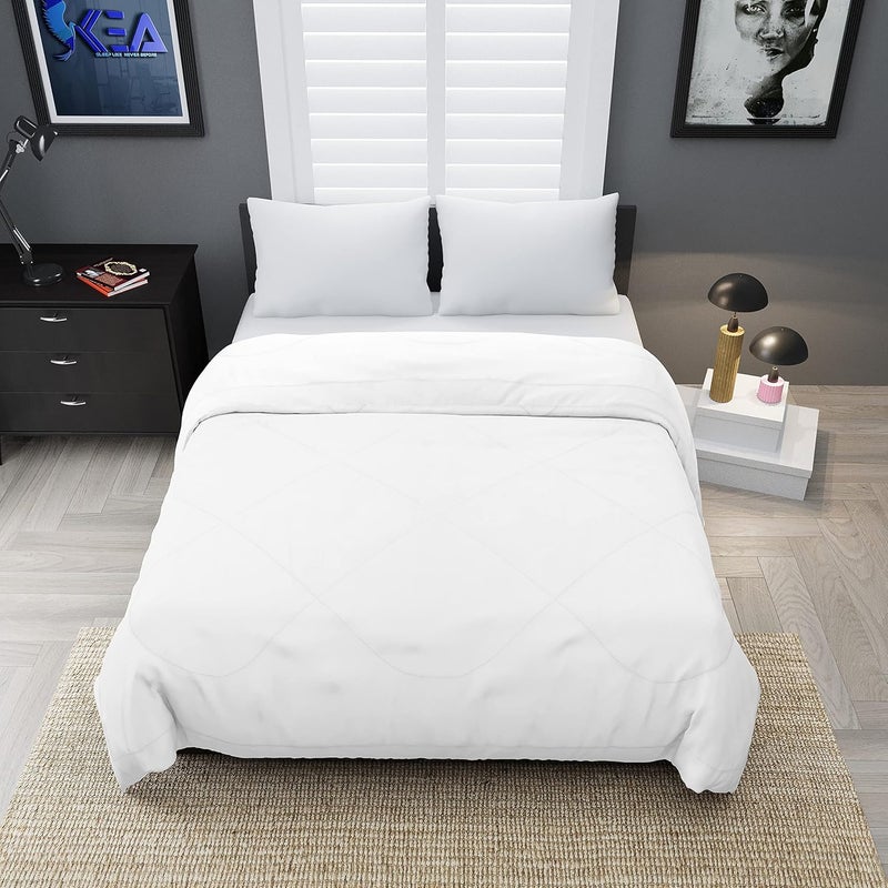KEA KEA Microfibre Reversible Single Bed ComforterDuvet for All WeatherWhite 250 GSMComforter Single  - Image 3
