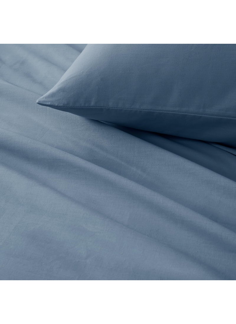 Comfort Spaces Comfort Spaces 100% Cotton Sheet Set Breathable  Lightweight  Soft with 12"" Elastic Pocket Fits up to 14"" Mattress  All Season Cozy Bedding  Matching Pillow Case  Twin XL Blue 3 Piece  - Image 3