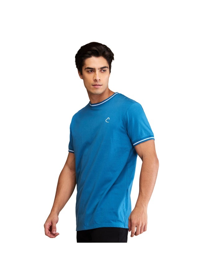 Being Human تي شيرت رجالي أزرق بياقة دائرية وأكمام قصيرة - Image 4