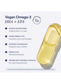 Ritual Ritual Omega 3 - Vegan - Science-Backed Dose of DHA & EPA Fatty Acids in 2:1 Ratio, Bioavailable, Brain and Heart Health Support, Minimal Burp-Back, Sustainably Sourced Microalgae, 30 Day Supply  - Image 4