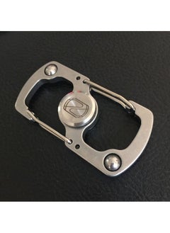 Multifunctional Fingertip Gyro Keychain Decompression Educational Toy Bottle Opener Edc Tool-Color:Silver