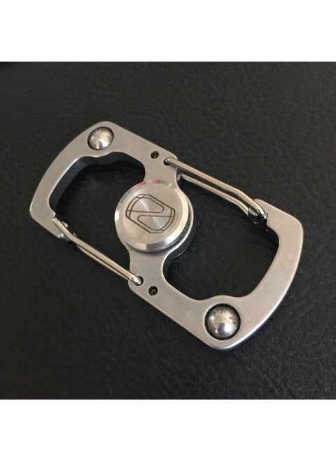 Multifunctional Fingertip Gyro Keychain Decompression Educational Toy Bottle Opener Edc Tool-Color:Silver