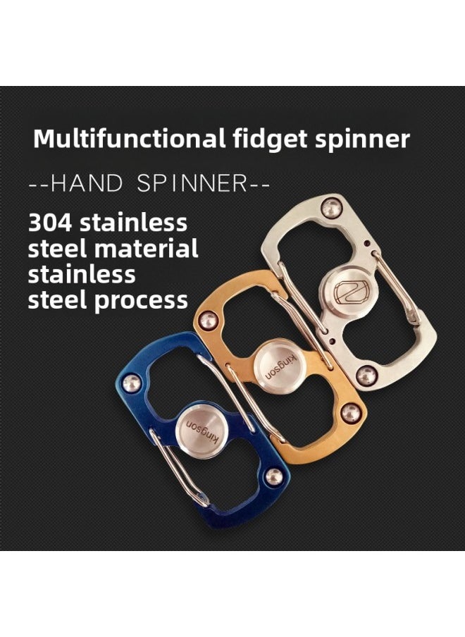 Generic - Multifunctional Fingertip Gyro Keychain Decompression Educational Toy Bottle Opener Edc Tool-Color:Silver - Image 1
