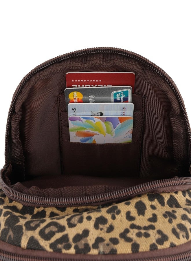 SILKAREA Canvas Sling Bag for Wome Crossbody Purse Small Sling Backpack Purse Travel Hiking Chest Bag Daypack (Brown Leopard) - Image 3