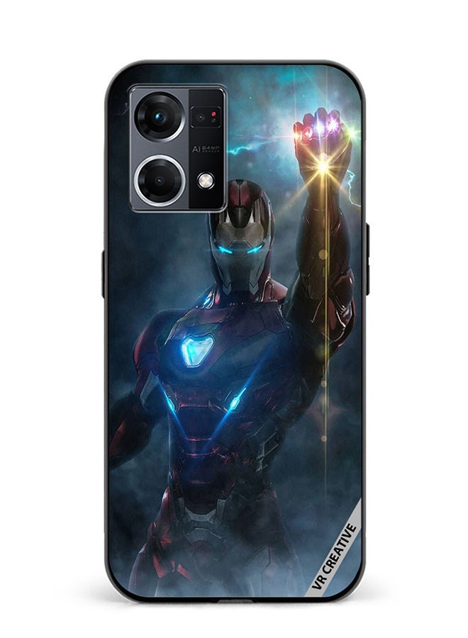 VR CREATIVE Protective Case Cover For Oppo Reno8 4G Ironman Design Multicolour - Image 1