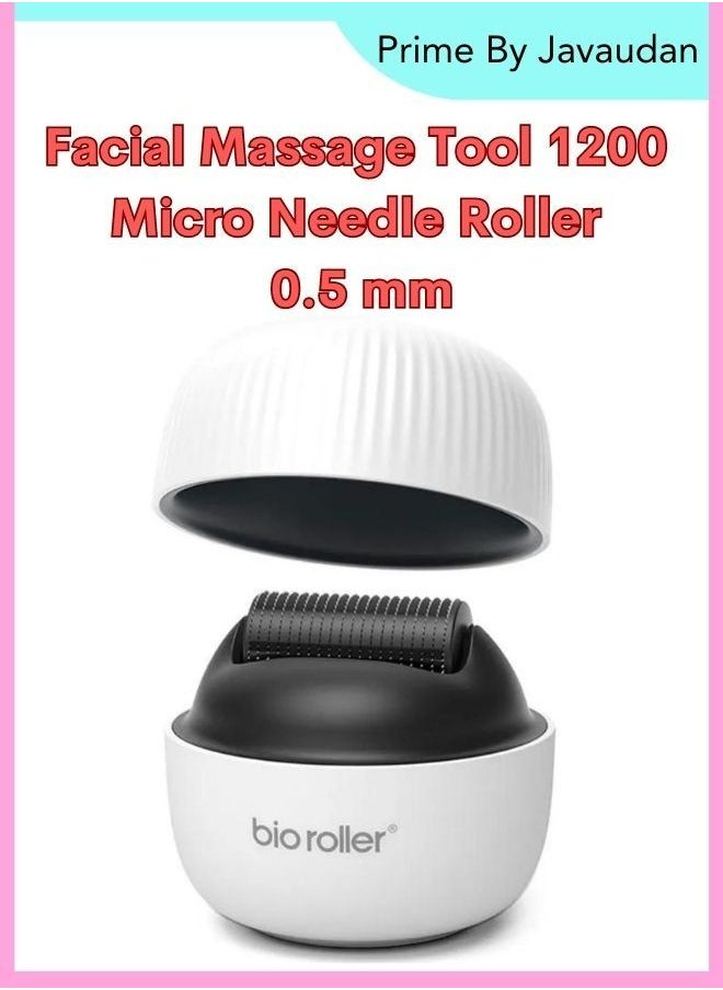 Bio Roller - Derma Face Roller Microneedle Facial Skin Care Massage Tool 1200 Pins Titanium Micro-Needle Roller for Body Hair Beard Growth Acne Scar Wrinkles Stretch Marks 0.5mm - Image 1