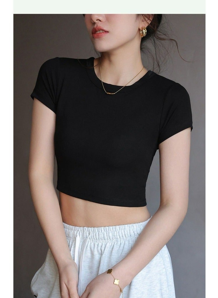 ASIV Women Padded Short Sleeve Top with Built-in Bra – Wireless, Comfortable, No Need for Extra Bra  - Image 1