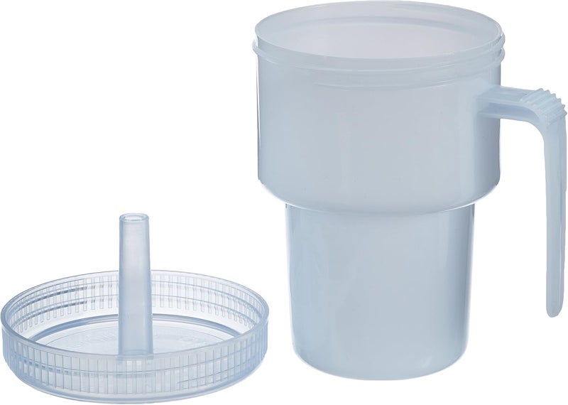 HOMECRAFT Kennedy Cup Spillproof Adult Sippy Cup with Handle Secure Lid 7 oz No Spill Cups for Hot Cold Liquids Lying Down Daily Living Glasses for DisabledElderly Blue Pack of 1 - Image 1