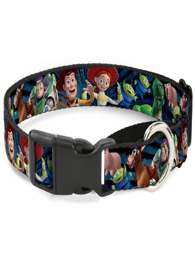 Buckle Down Dog Collar Martingale Toy Story Characters Running2 Denim Rays 9 to 15 Inches 1.0 Inch Wide - Image 1