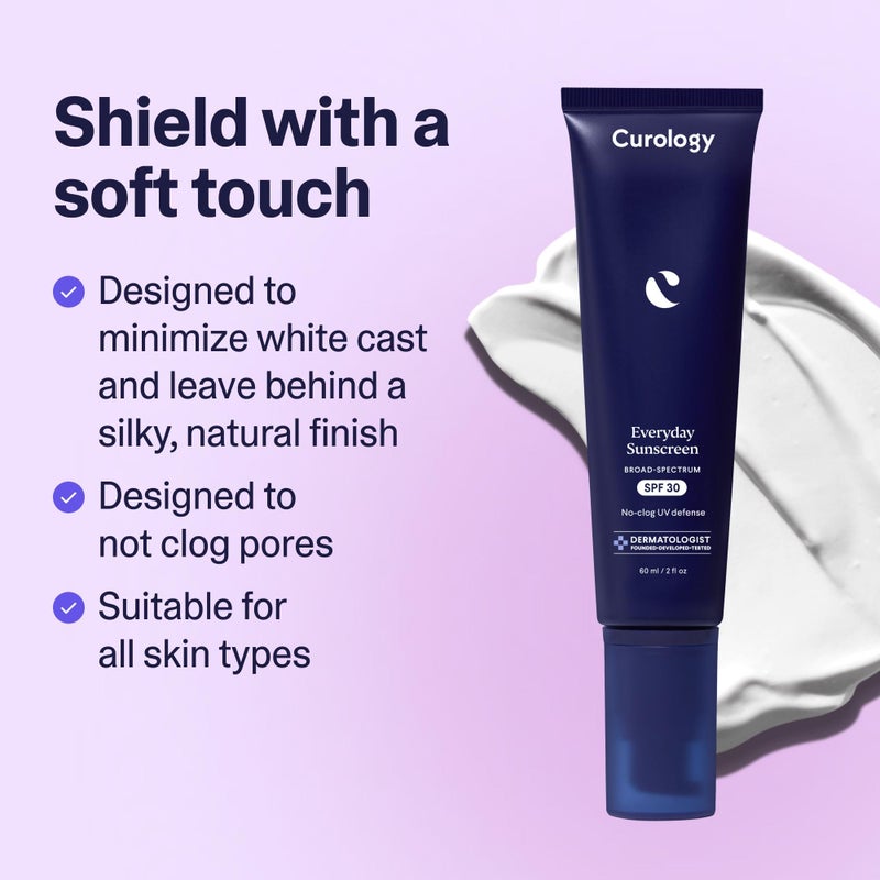 Curology Everyday Sunscreen for Face, SPF 30 Mineral Sunscreen Face Moisturizer with Zinc Oxide, Minimizes White Cast, Non-Greasy Finish, 2.02 fl oz - Image 3