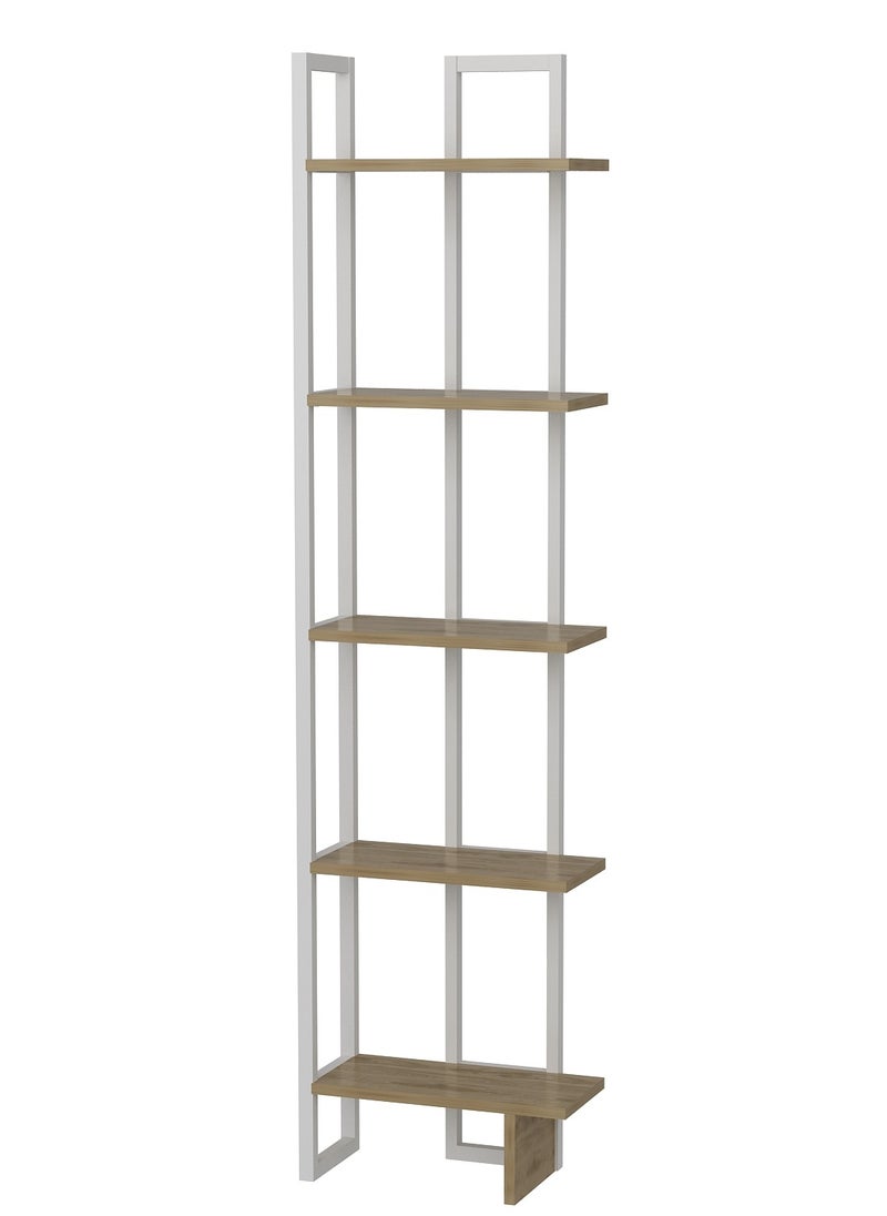 Decorotika Alice 180 tall Metal Frame Manufactured Wood Corner Bookcase | Bookshelf, Storage Rack  - Image 2