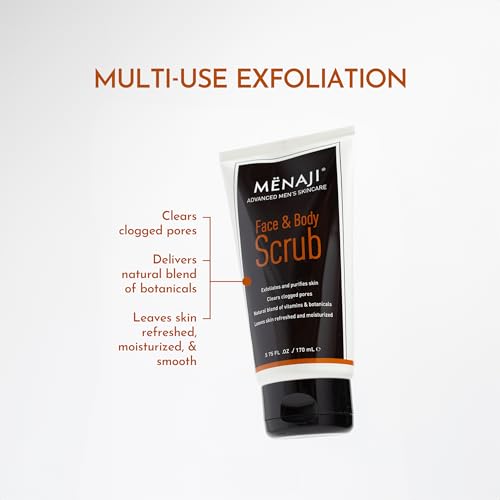 Menaji MËNAJI Face & Body Scrub - Exfoliating Mens Face Wash and Body Scrub - Deep Clean for Sensitive Skin - All Natural Skin Care - 5.75 Fl Oz - Image 2