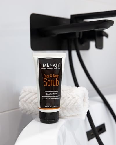 Menaji MËNAJI Face & Body Scrub - Exfoliating Mens Face Wash and Body Scrub - Deep Clean for Sensitive Skin - All Natural Skin Care - 5.75 Fl Oz - Image 3