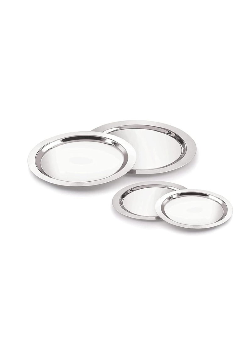 Neelam Stainless Steel Oval Lid Set, 20 cm, Set of 4, Multipurpose, Silver - Image 3