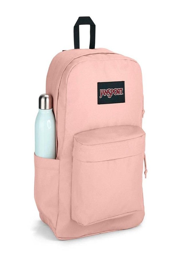 جان سبورت حقيبة ظهر JanSport Superbreak Plus - حقيبة مدرسية، أو للعمل، أو للسفر، أو لحمل الكمبيوتر المحمول، مزودة بجيب لزجاجة الماء، لون وردي ضبابي، مقاس واحد - Image 2