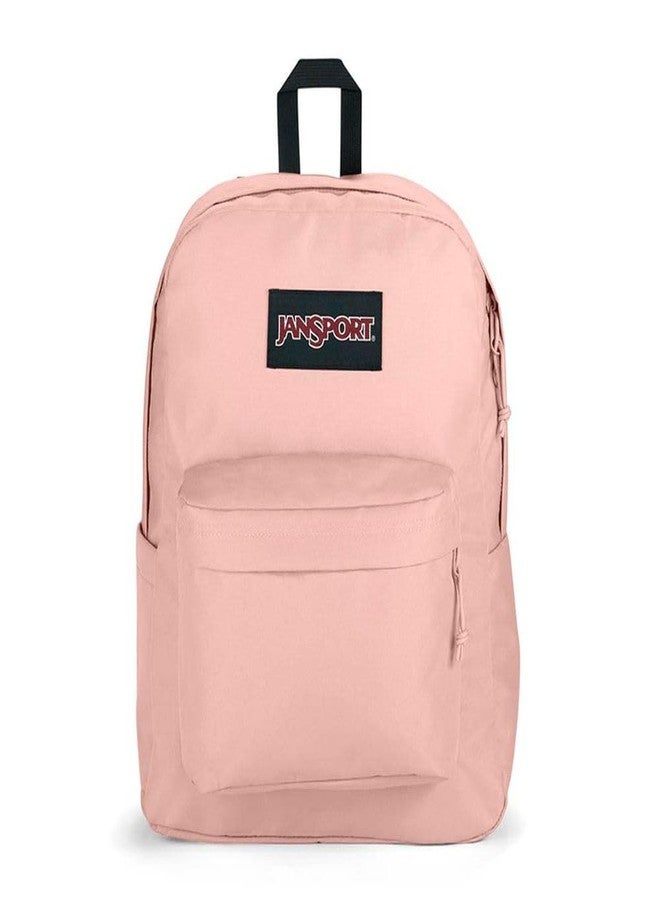 جان سبورت حقيبة ظهر JanSport Superbreak Plus - حقيبة مدرسية، أو للعمل، أو للسفر، أو لحمل الكمبيوتر المحمول، مزودة بجيب لزجاجة الماء، لون وردي ضبابي، مقاس واحد - Image 1