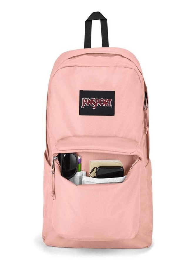 جان سبورت حقيبة ظهر JanSport Superbreak Plus - حقيبة مدرسية، أو للعمل، أو للسفر، أو لحمل الكمبيوتر المحمول، مزودة بجيب لزجاجة الماء، لون وردي ضبابي، مقاس واحد - Image 5