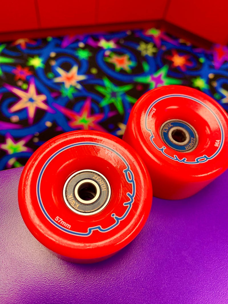 Riedell Riva Wheels - Quad Roller Skate Wheels - 4 Pack of 32mm x 57mm 96A Wheels | Red - Image 5