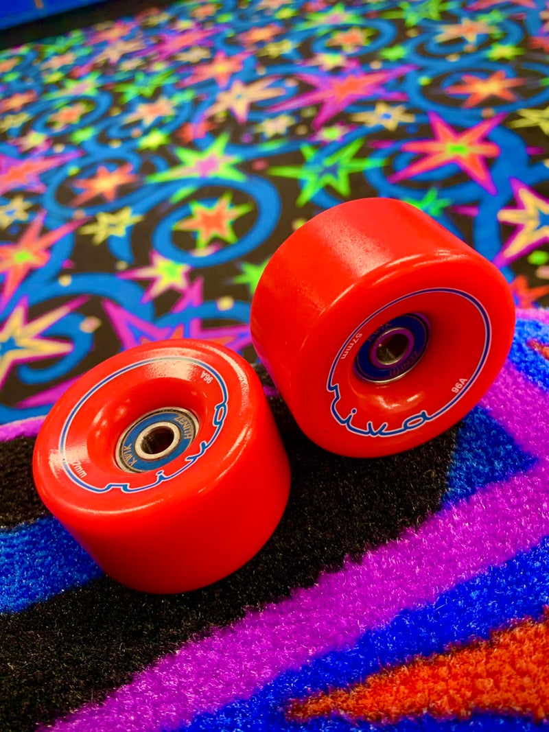 Riedell Riva Wheels - Quad Roller Skate Wheels - 4 Pack of 32mm x 57mm 96A Wheels | Red - Image 4