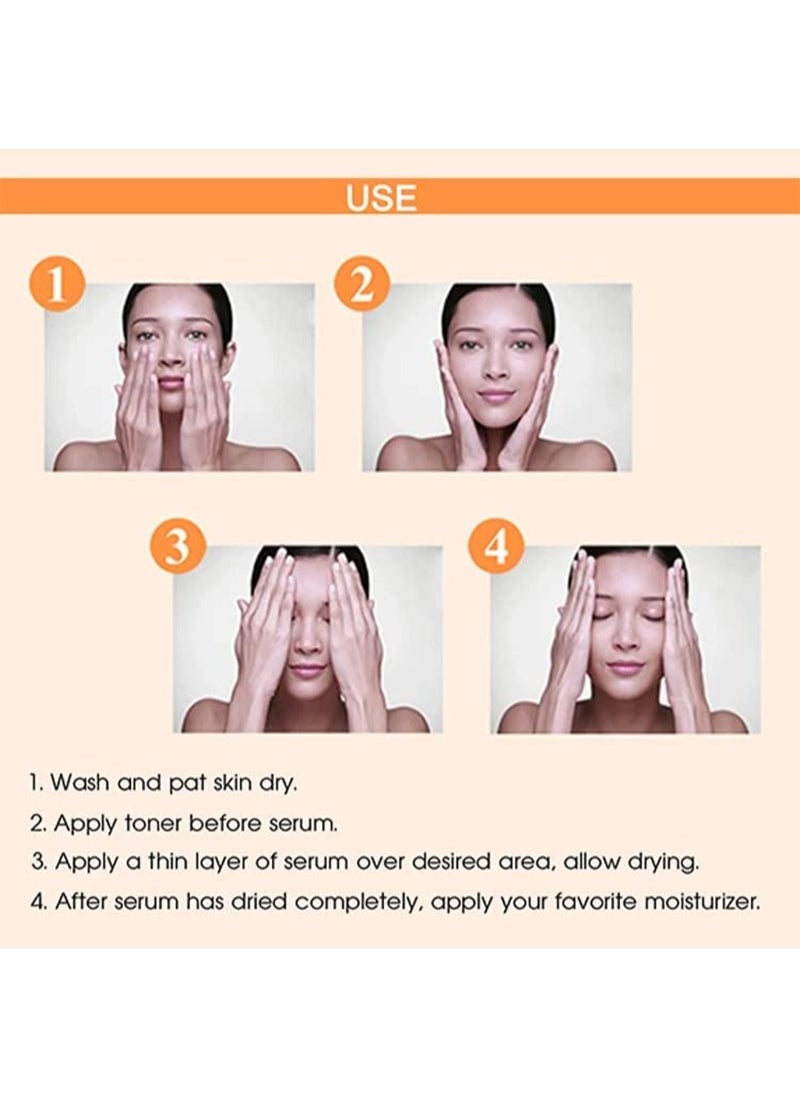 MOOYAM Vitamin C Face Serum - Anti-Aging Whitening Serum, Dark Spot Corrector, Fine Lines and Wrinkles with Hyaluronic Acid，Vitamin E - Anti-Wrinkle,Dark Circles, Age Spots, Pore Cleanser, Acne Scars  - Image 5