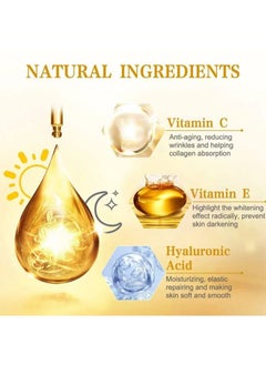MOOYAM Vitamin C Face Serum - Anti-Aging Whitening Serum, Dark Spot Corrector, Fine Lines and Wrinkles with Hyaluronic Acid，Vitamin E - Anti-Wrinkle,Dark Circles, Age Spots, Pore Cleanser, Acne Scars  - Image 3