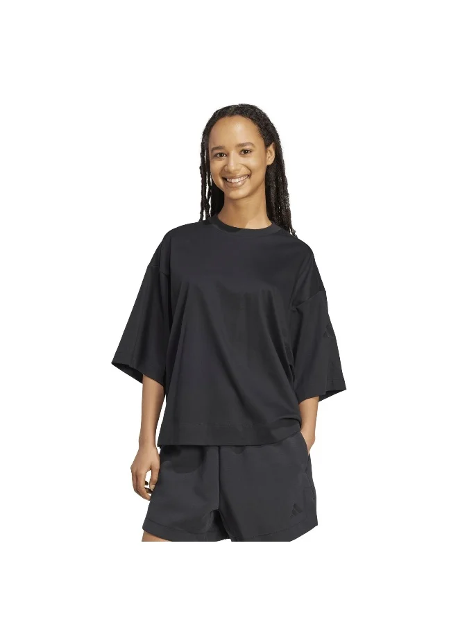 Adidas Adidas W All Szn Sl T Black T-Shirt (Short Sleeve) T-Shirts For Women