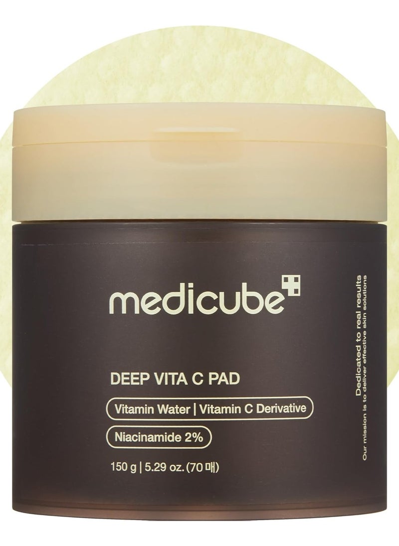 Medicube Deep Vita C Pads, Niacinamide 2%, 70 Pads (5.29oz)  - Image 1
