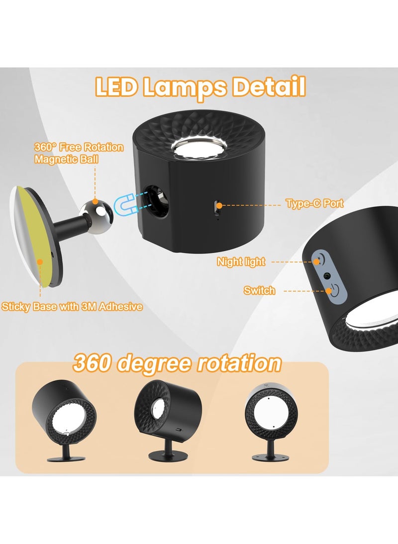 Loquat LED Wall Lamp with Remote 2000mAh Rechargeable Battery Wall Sconce - Image 5