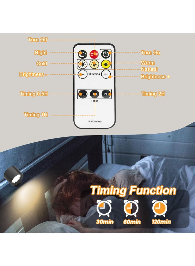 Loquat LED Wall Lamp with Remote 2000mAh Rechargeable Battery Wall Sconce - Image 4