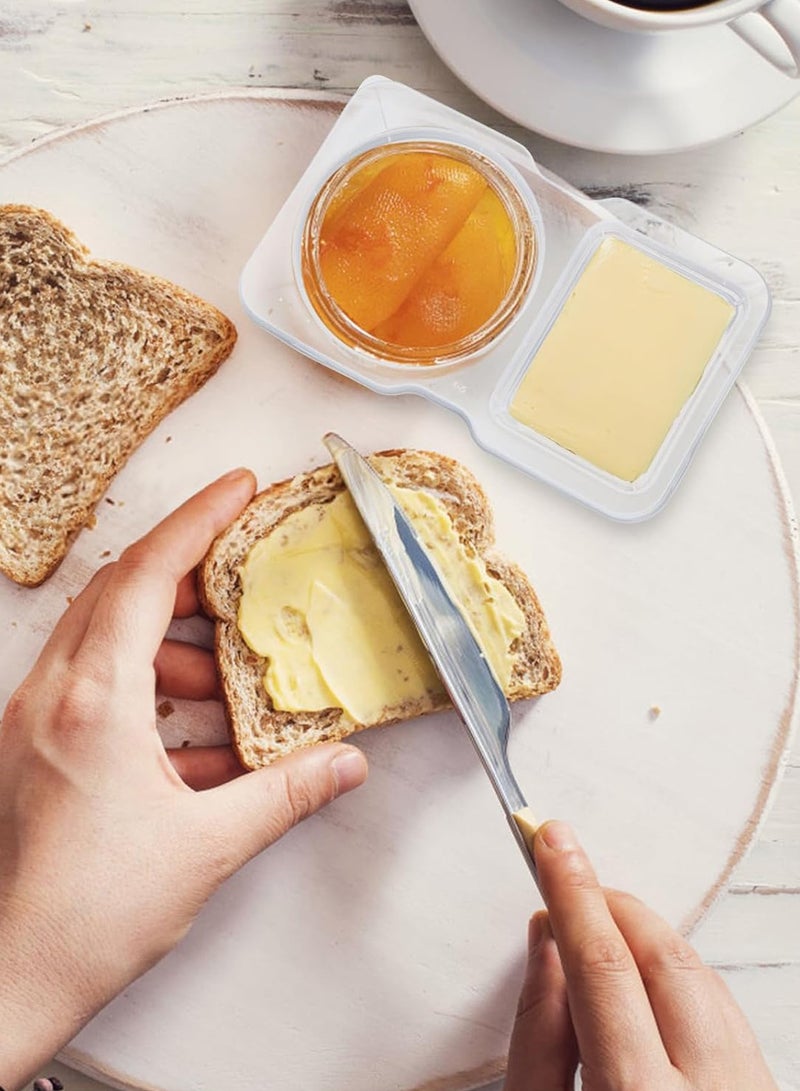 LENND 20 Set Reusable Snack Containers, 2-Compartment Dipping Containers with Lid for Refrigeration, Portion Control, Outdoor Takeaway Sauce Dip Case - Image 2