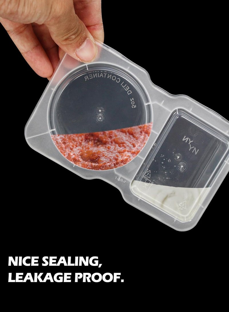 LENND 20 Set Reusable Snack Containers, 2-Compartment Dipping Containers with Lid for Refrigeration, Portion Control, Outdoor Takeaway Sauce Dip Case - Image 4