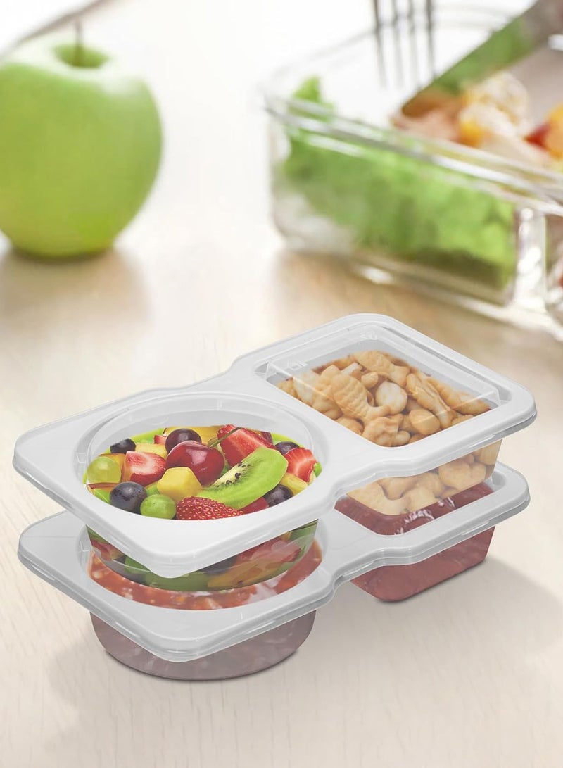 LENND 20 Set Reusable Snack Containers, 2-Compartment Dipping Containers with Lid for Refrigeration, Portion Control, Outdoor Takeaway Sauce Dip Case - Image 5