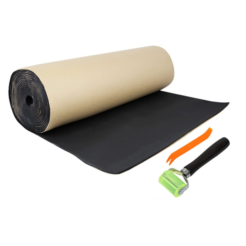 uxcell 1 Set Sound Deander Insulation Mat 5mm Door Hood Engine Heat Insulation W/Installer Tool 100x100cm 40"x40" for Car - Image 1