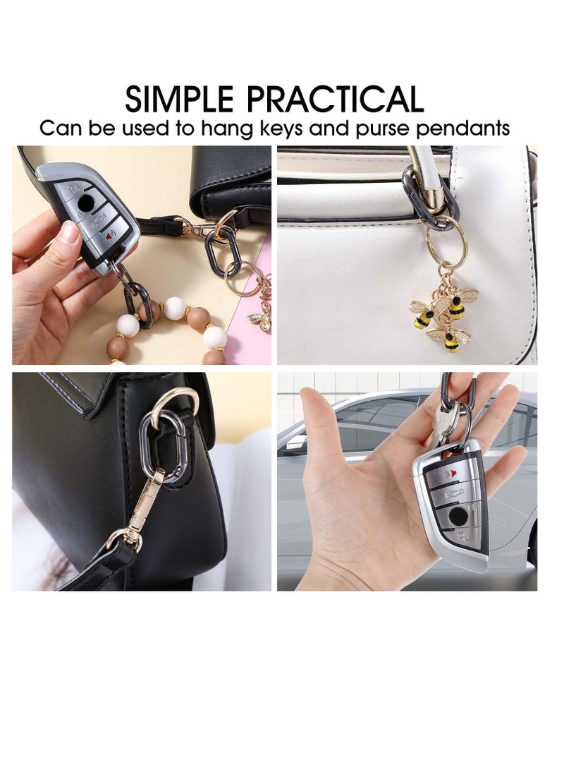 سونسر مشابك معدنية بيضاوية بيضاوية الشكل، 10 علب، مشابك زنبركية شديدة التحمل للأماكن الخارجية والتخييم وطوق الحيوانات الأليفة وحلقة المفاتيح - Image 4