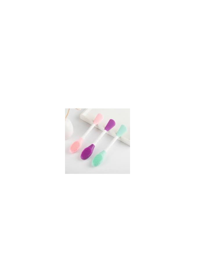 Face Mask Applicator & Face Wash Double Sided Brush Assorted Colours (1PCS) B9 - Image 2