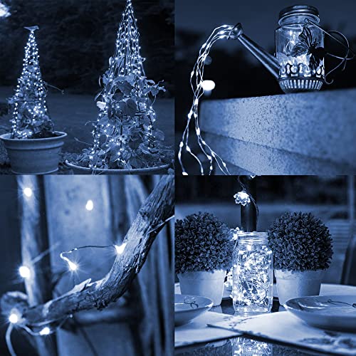 TW SHINE 2 Pack Solar String Lights Outdoor, Total 80 FT 240 LED Solar Powered Waterproof White Fairy Lights 8 Modes for Outside Christmas Party Tree Wedding Yard Decorations - Image 3