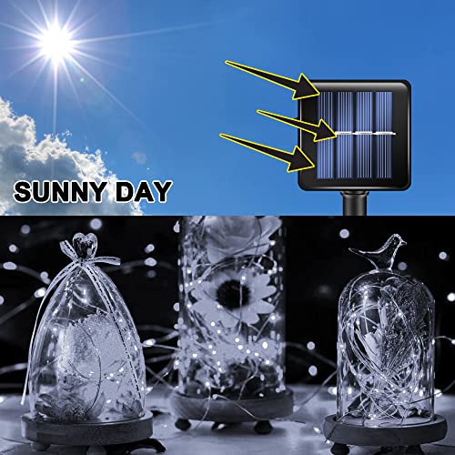 TW SHINE 2 Pack Solar String Lights Outdoor, Total 80 FT 240 LED Solar Powered Waterproof White Fairy Lights 8 Modes for Outside Christmas Party Tree Wedding Yard Decorations - Image 2