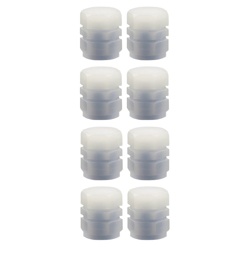AUGEN 8 Pieces Luminous Auto Dust Tyre Valve Caps Fluorescent Blue Valve Caps Tyre Decoration Car Motorcycle Bicycle Wheel Hub Glowing Valve Covers (Pack of 8) - Image 1