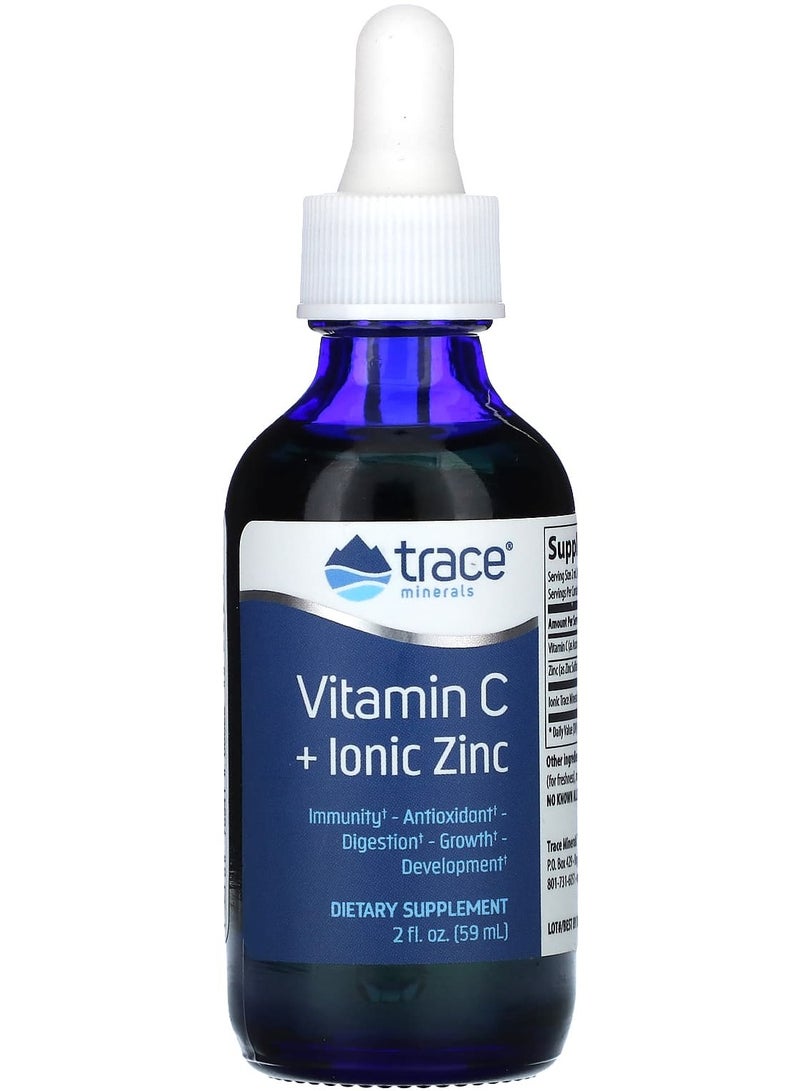 Trace Minerals Vitamin C + Ionic Zinc, 2 fl oz (59 ml)