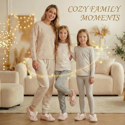 cosyone1997 Bunny Slippers for Women Indoor Soft Sole, Cute Animal Slipper Socks Style, Cozy Gifts for Women, Adult Size 9–10 - Image 3