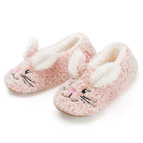 cosyone1997 Bunny Slippers for Women Indoor Soft Sole, Cute Animal Slipper Socks Style, Cozy Gifts for Women, Adult Size 9–10 - Image 1