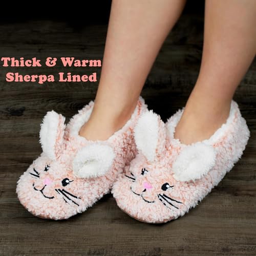 cosyone1997 Bunny Slippers for Women Indoor Soft Sole, Cute Animal Slipper Socks Style, Cozy Gifts for Women, Adult Size 9–10 - Image 4