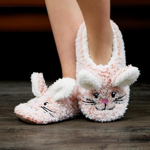 cosyone1997 Bunny Slippers for Women Indoor Soft Sole, Cute Animal Slipper Socks Style, Cozy Gifts for Women, Adult Size 9–10 - Image 2