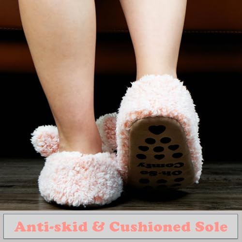 cosyone1997 Bunny Slippers for Women Indoor Soft Sole, Cute Animal Slipper Socks Style, Cozy Gifts for Women, Adult Size 9–10 - Image 5