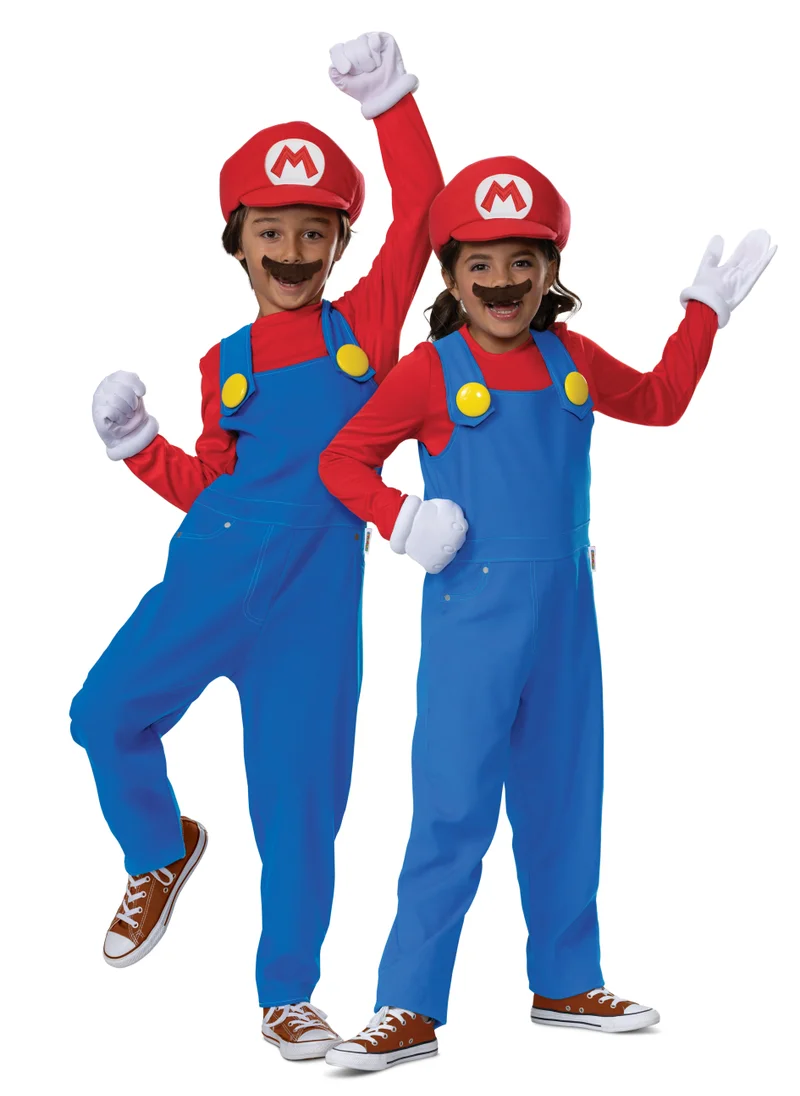 بارتي سينتر Mario Costume for Kids, Official Super Mario Bros Costume and Accessories for Children