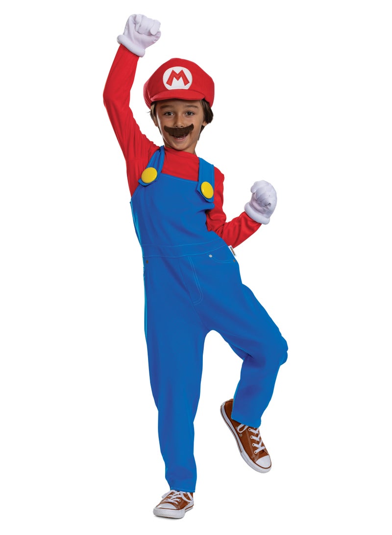 Party Centre Mario Costume for Kids, Official Super Mario Bros Costume and Accessories for Children - Image 2