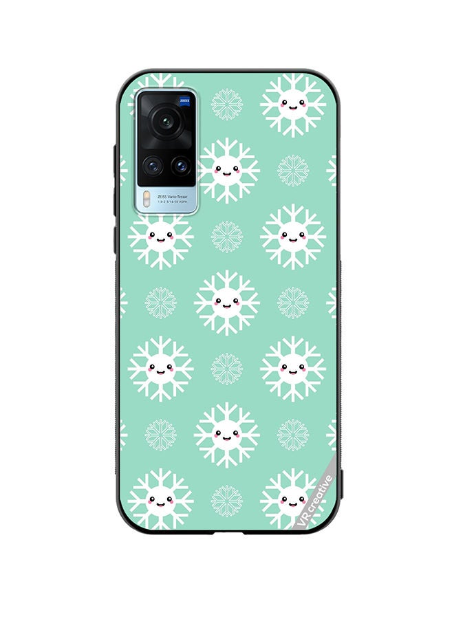 VR CREATIVE Protective Case Cover For Vivo X60 Cute And Happy Snowflakes Characters Design Multicolour - Image 1